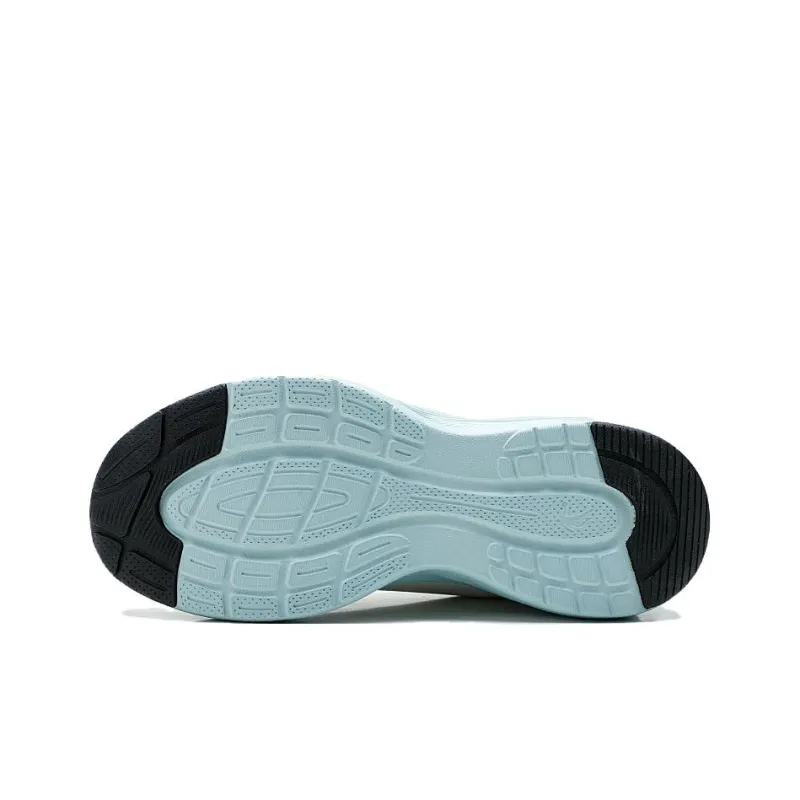 QIAODAN Anti Slip Wear Resistant Low Top Casual City Commute Running Shoes Men's Ivory White Shadow Cyan-4