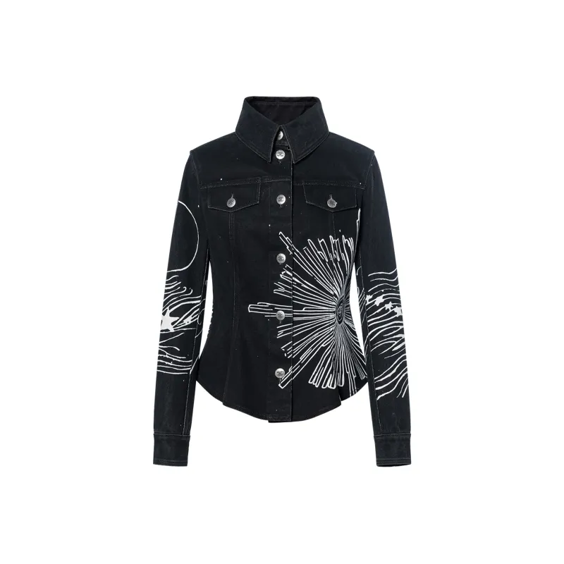 CHANEL Denim Jacket Women's Black-0