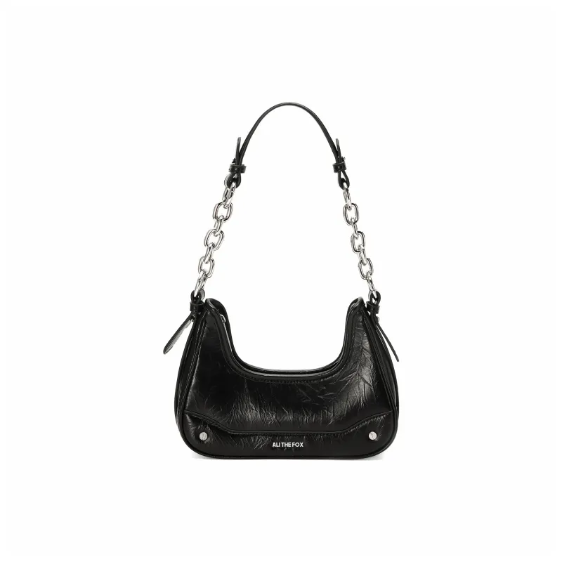 ALI THE FOX Synthetic Leather Underarm Shoulder Bag Women's Laser Silver/Deep Black/Ecru/Rose Pink-7