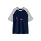Navy Blue & White Heather Gray