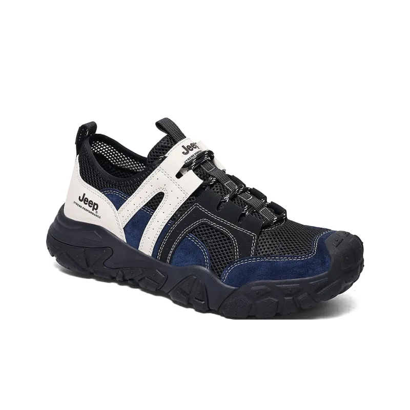 Jeep Low Top Hiking Shoes Men's Black Blue-2