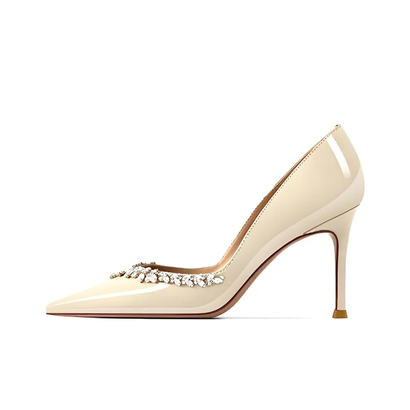Lan Miao Slim Heel High Heels 6CM Women's Ecru-0