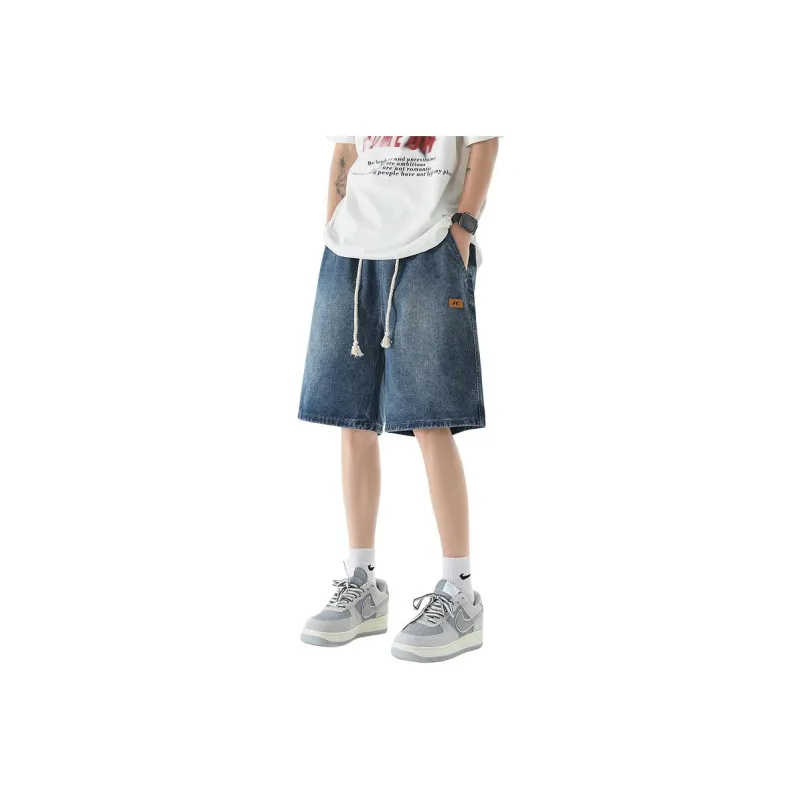 FAWENXIANGZI Denim Shorts Men's-5