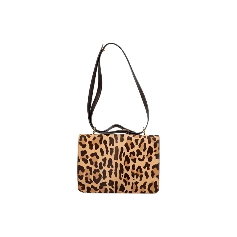 DIOR Leather Shoulder Bag Women's Brown-1