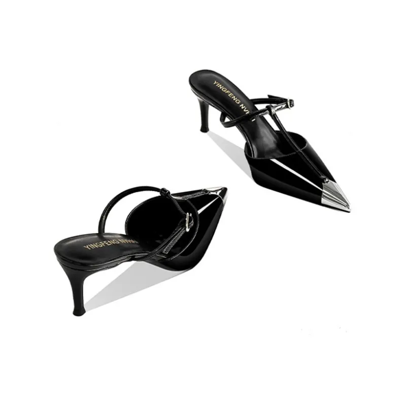 Lan Miao Rubber Sole Closed Toe Slippers Women's Black-2