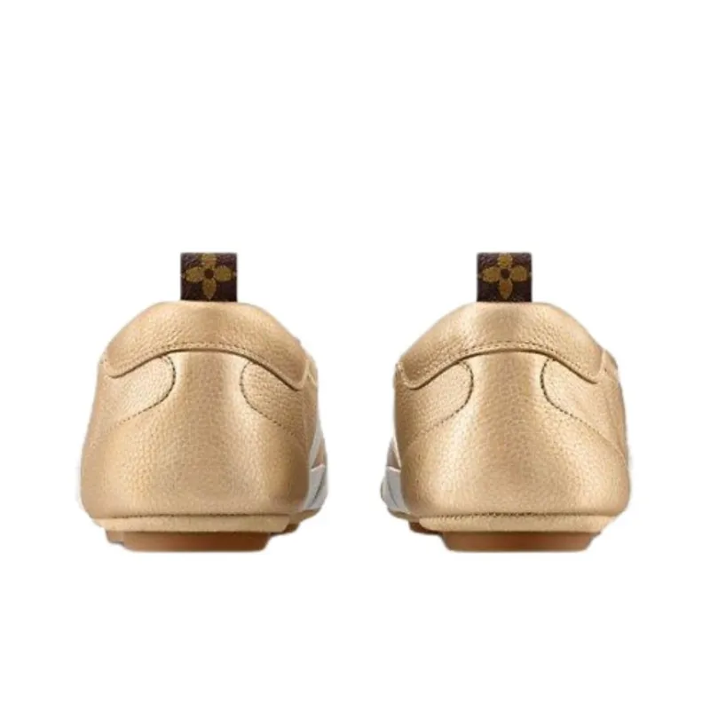 LOUIS VUITTON Sneakerina Low Top Casual Shoes Women's Gold-4