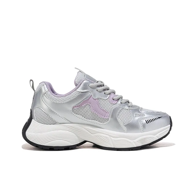 RENBEN Breathable Lightweight Height Increasing Low Top Chunky Sneakers Women's Purple-1