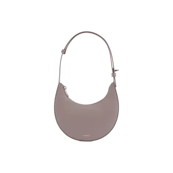 Furla Delizia Leather Handbag, Shoulder Bag Mini Women's Taupe