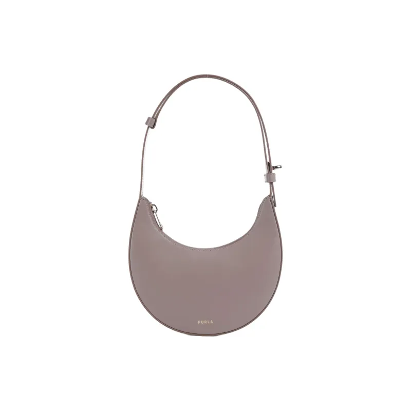 Furla Delizia Leather Handbag, Shoulder Bag Mini Women's Taupe-0