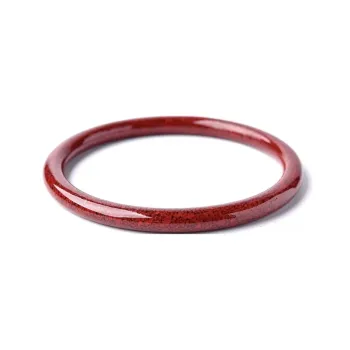 Artisan Lock Heart Jade Reconstructed Cinnabar Bangles Women's