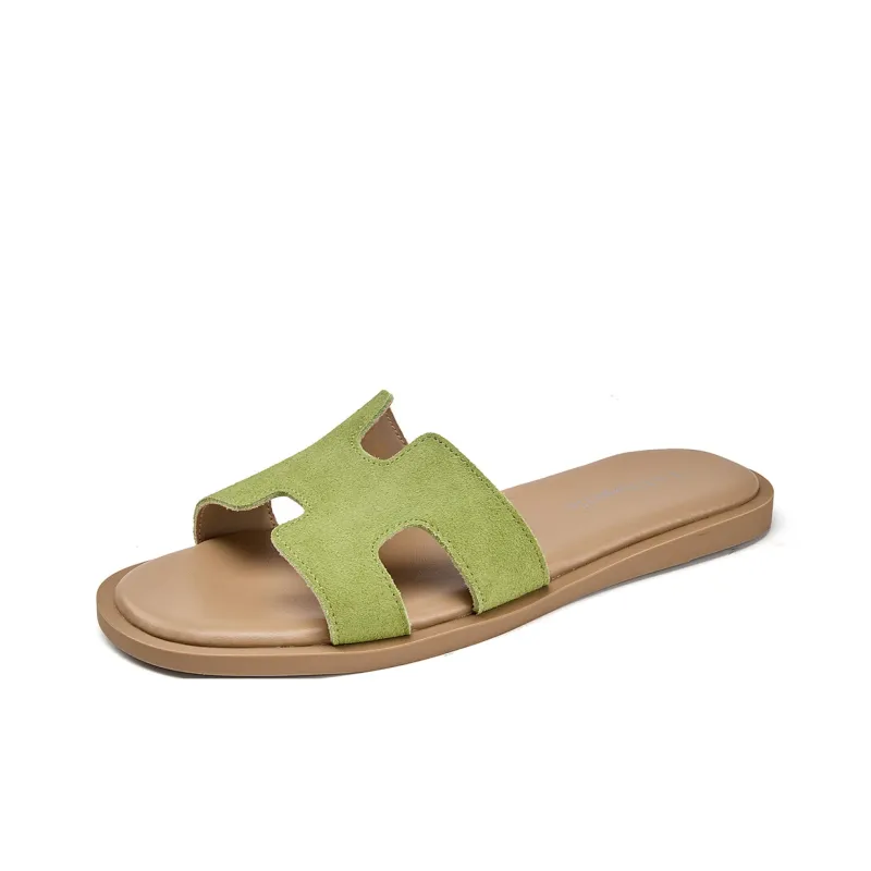 La Chapelle Quick Dry Slip Resistant Abrasion Resistant Odor Resistant Slide Slippers Women's Green-1