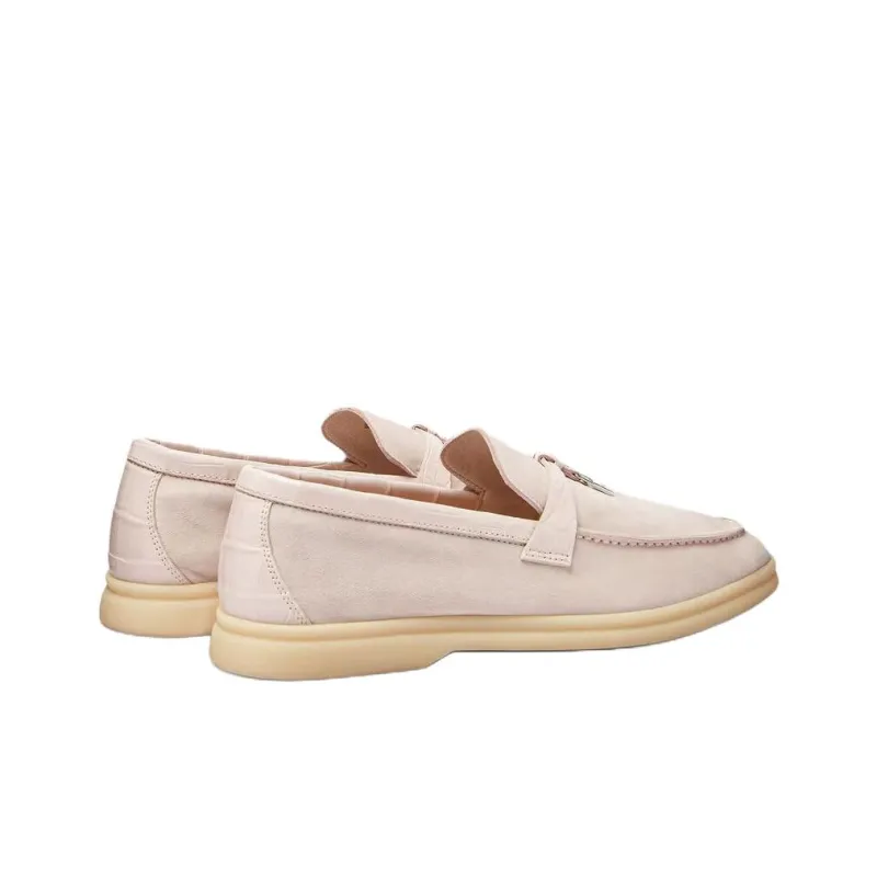 Loro Piana Summer Charms Walk Loafers Women's Light Pink-3