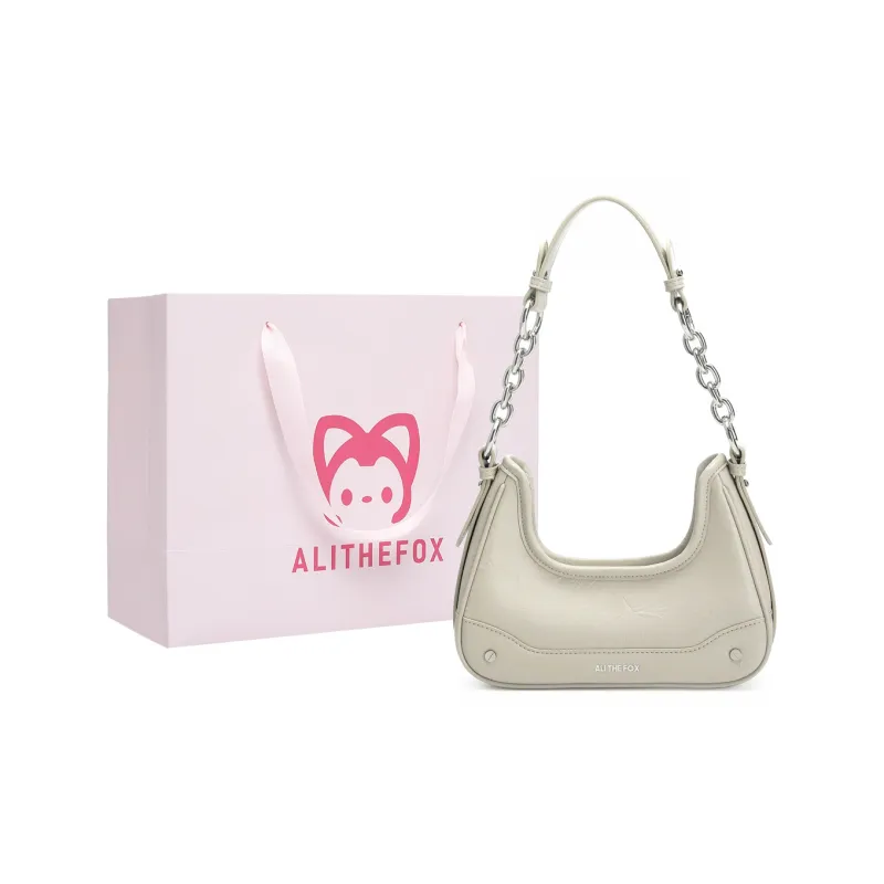 ALI THE FOX Synthetic Leather Underarm Shoulder Bag Women's Laser Silver/Deep Black/Ecru/Rose Pink-13