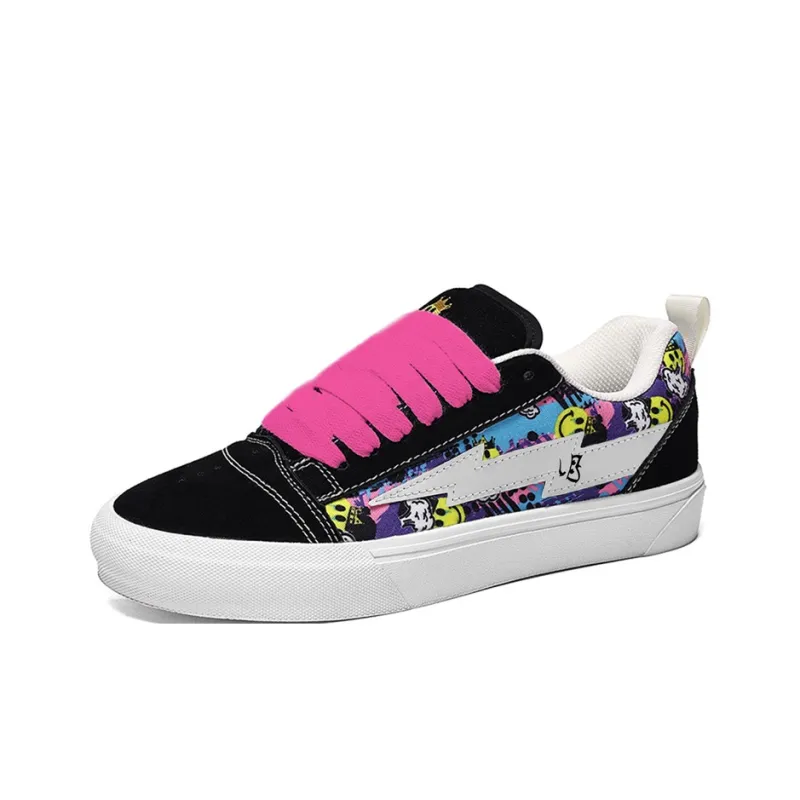 CENPIN Low Top Skateboard Shoes Unisex Graffiti, Sass Powder-1