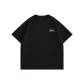 [Antibacterial Short-Sleeved T-Shirt]Black (Mb Silhouette Brown Cat Chest Logo)
