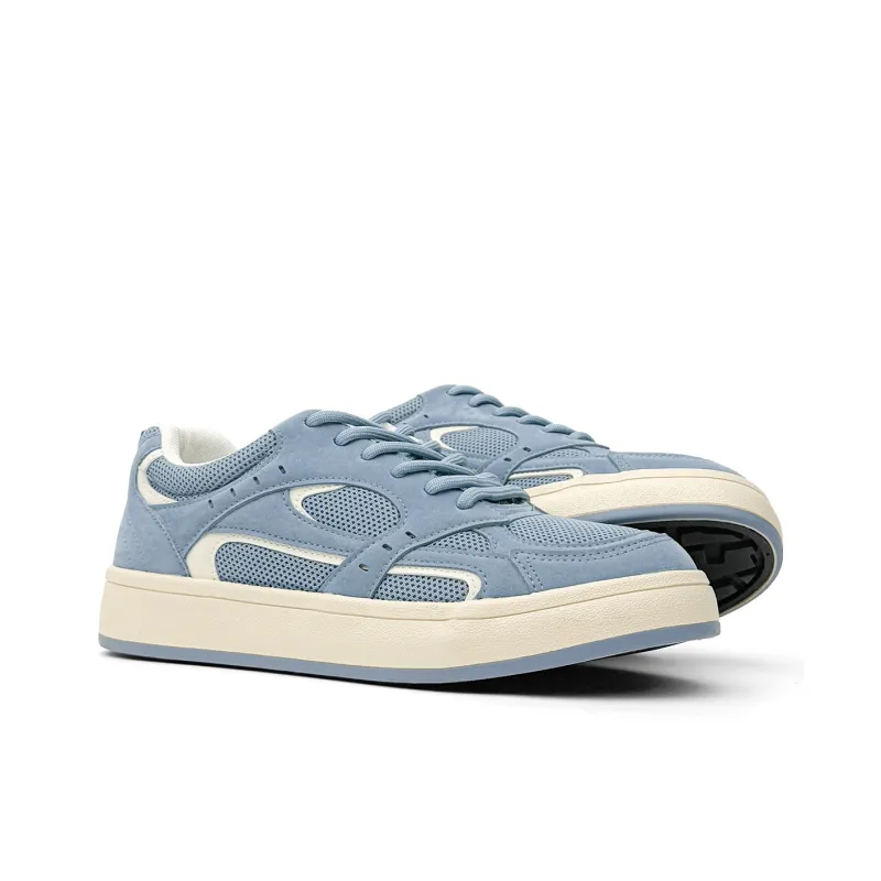 Mengsai Cushioning, Wear Resistant Low Top Skateboard Shoes Men's Haze Blue-3