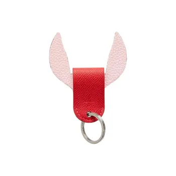 HERMES Calfskin Bag Charm Bag Accessory Unisex Red & Pink