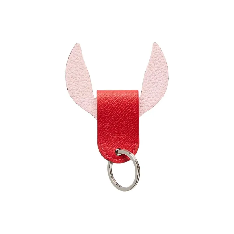 HERMES Calfskin Bag Charm Bag Accessory Unisex Red & Pink-0