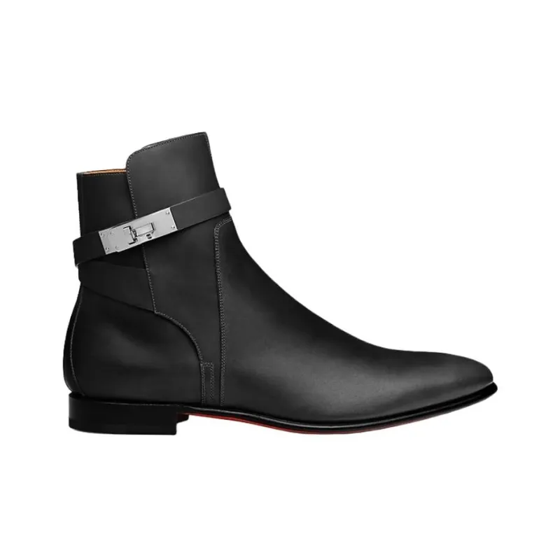 HERMES Neo Ankle Boots Men's Black-1