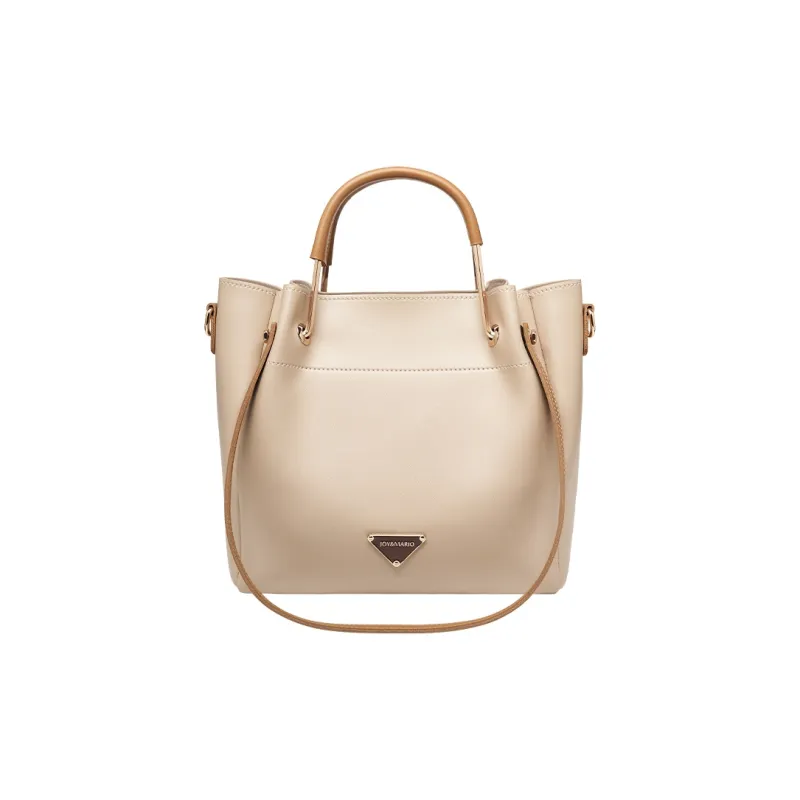 Joy&Mario Synthetic Leather Crossbody Handbag Women's Ecru & Brown/Cream Apricot & Coffee-0