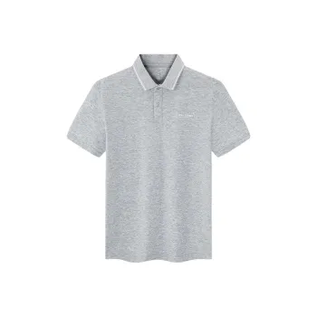 Erke Tennis Series Polo Shirt Men's Bright Light Heather Gray
