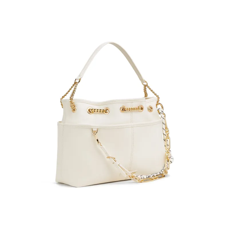 CHARLES&KEITH PU Crossbody Bags Medium Size Women's Cream Milk White/Black-1