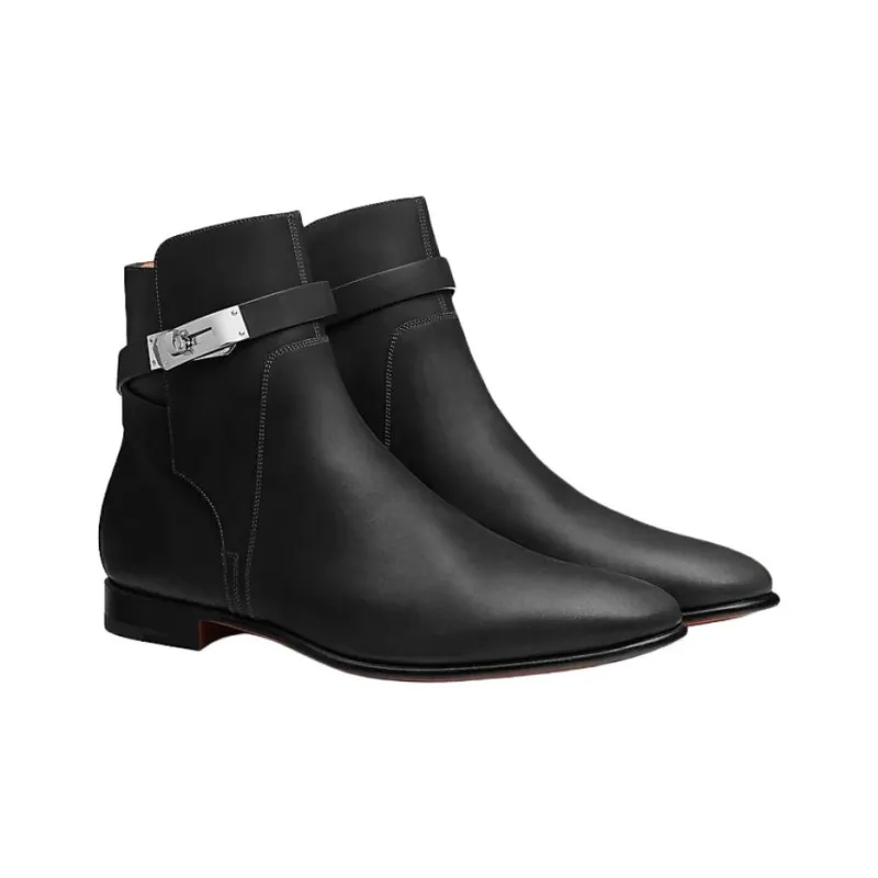 HERMES Neo Ankle Boots Men's Black-2