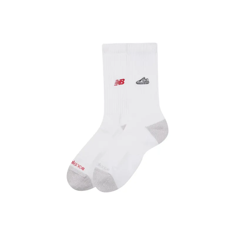 New Balance Active Premium Mid Calf Socks Unisex 2 Pack White-1