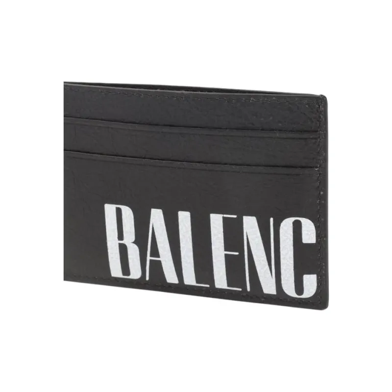 Balenciaga Arena Storico Lambskin Card Holder Trumpets Men's Black-1
