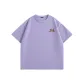 [Antibacterial Short-Sleeved T-Shirt]Distant Mountain Purple (Mb Silhouette Brown Cat Chest Logo)