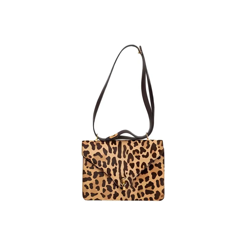 DIOR Leather Shoulder Bag Women's Brown-0