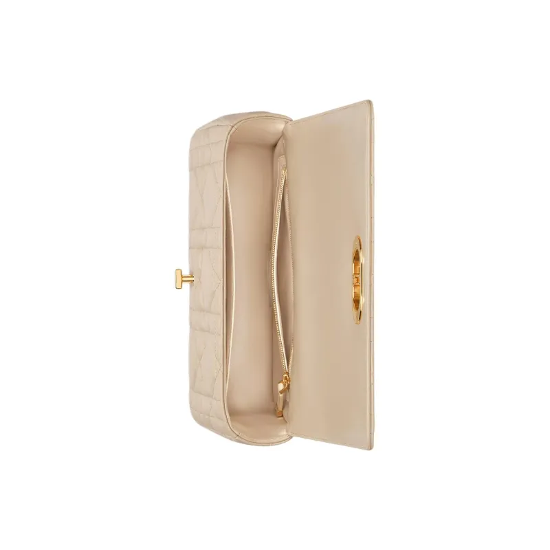 DIOR Sheepskin Shoulder Bag Medium Size Women's Rouge Beige-4