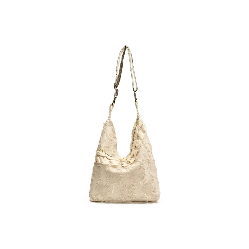 DCLOUD Nylon Fabric Shoulder Bag Women's White-0
