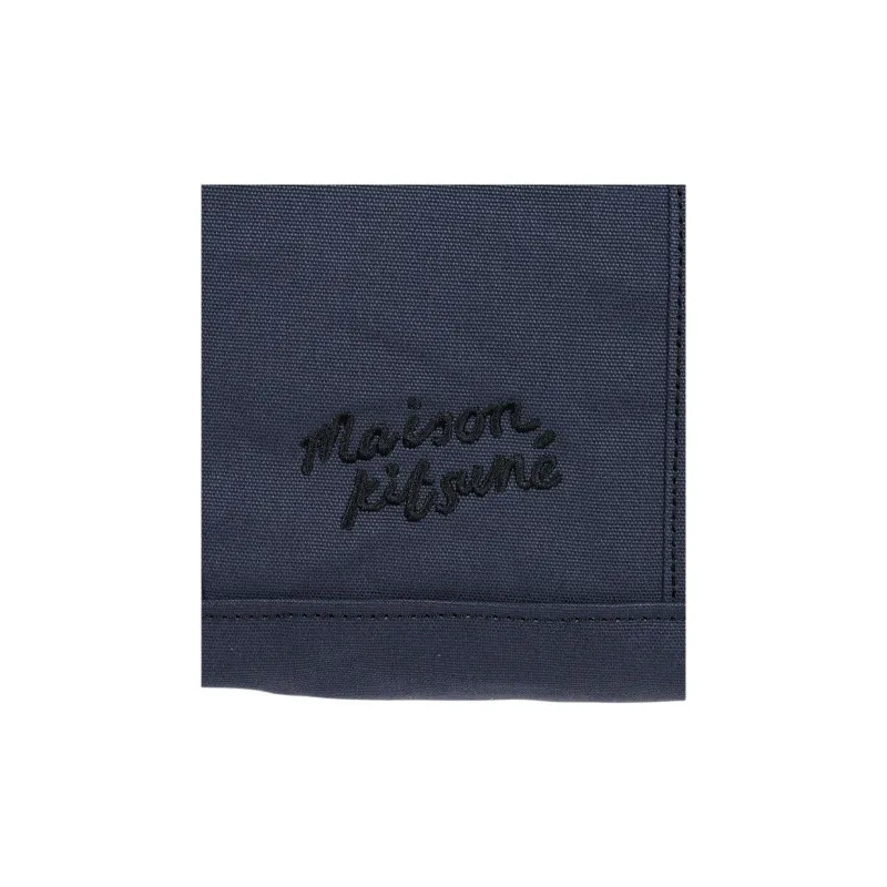 Maison Kitsune Cotton Tote Bag, Shopping Bag, Shoulder Bag, Handbag Small Size Women's Blue-6