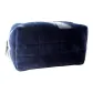 Navy Blue Suede Makeup Bag
