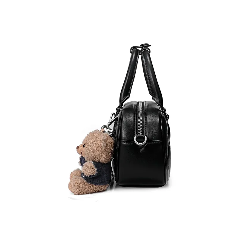 JUST STAR Synthetic Leather Small Square Bag, Shoulder Bag, Crossbody Bag, Handbag Trumpets Women's White/Black-30