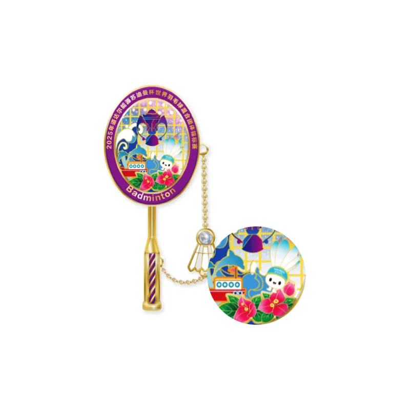 Sudirman Cup Mixed Team Championship Badminton Souvenirs Purple/Gold Aluminum Alloy Unisex-2