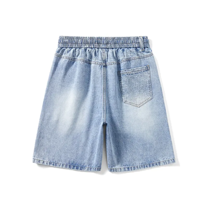 Fingercrox Denim Shorts Unisex Light Blue-1