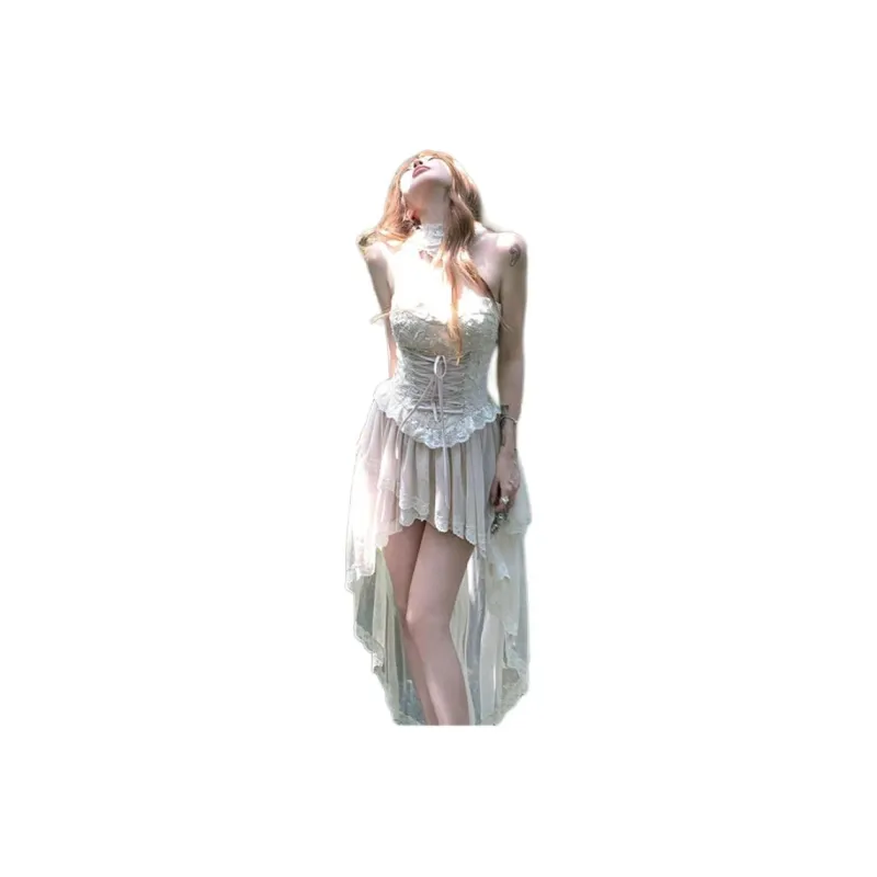 Mu Xiao Xin Slip Dresses Women's Champagne Dresses-2