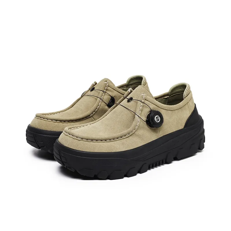 MOMGOG Men's Casual Shoes Men Low Top Khaki/Black-1