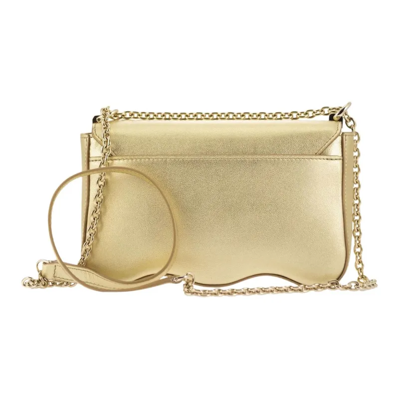 Furla Leather Portable Crossbody Bag Shoulder Bag Women's Gold-3