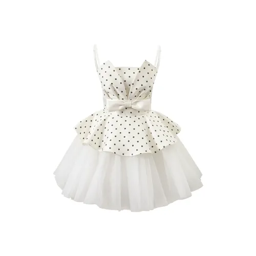 PLANE DRIFT Slip Dresses Women's White Polka Dot