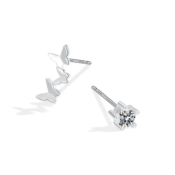 ETAHLOVE Sterling Silver Stud Earrings Women's-0