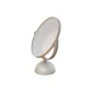 Khaki-Round Makeup Mirror with 360-Degree Rotation