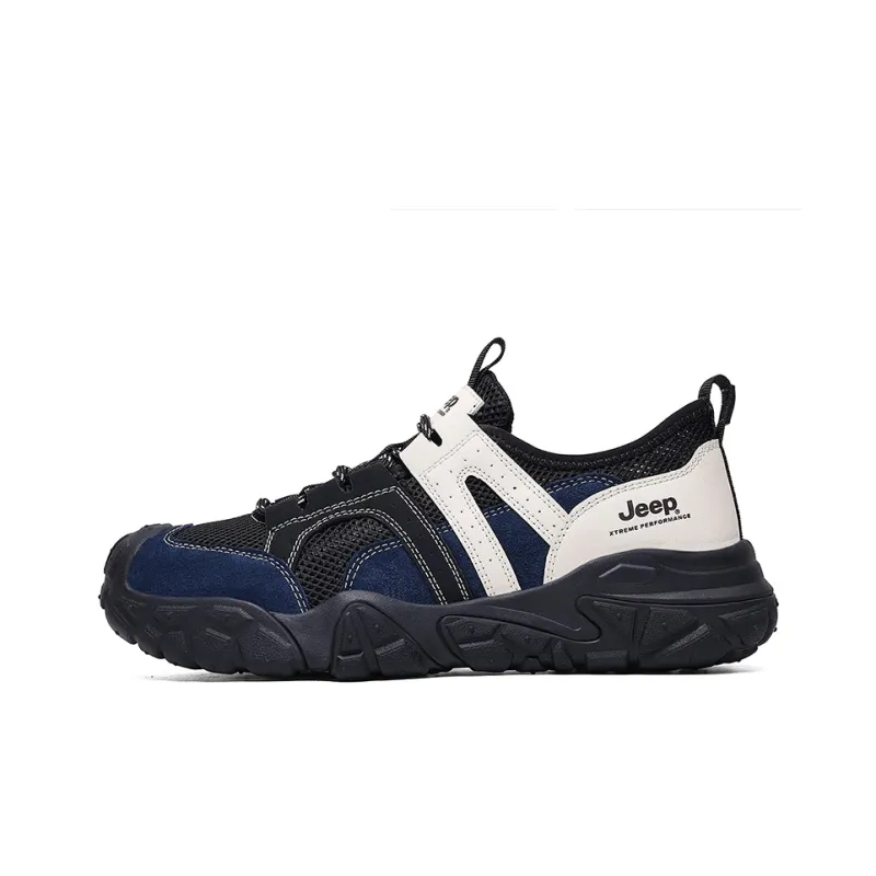 Jeep Low Top Hiking Shoes Men's Black Blue-0