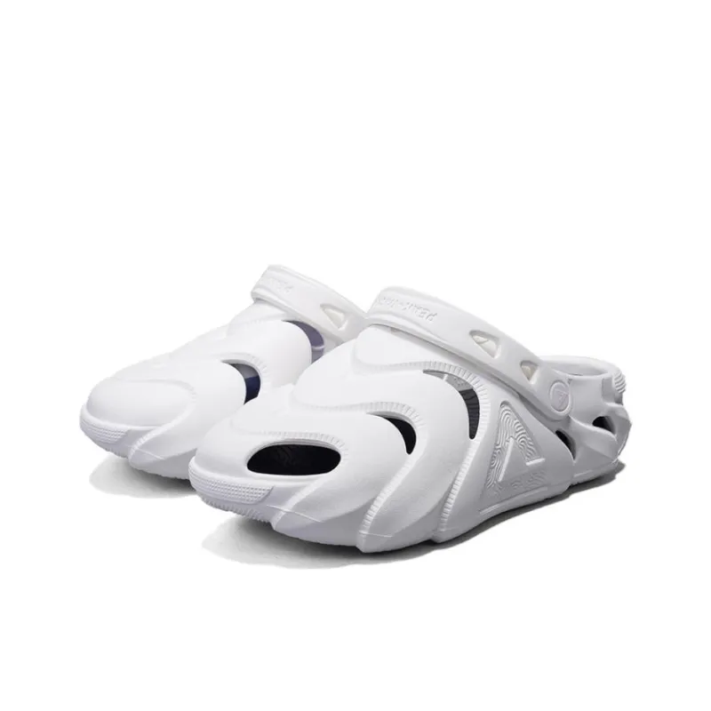 PEAK Pole Hole Shoes Clogs Men's Super Light White Black-2