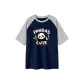Navy Blue & White Heather Gray