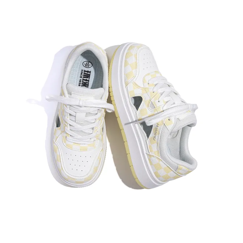 HUANQIU Abrasion Resistant Breathable Height Increasing Low Top Skateboard Shoes Women's-12
