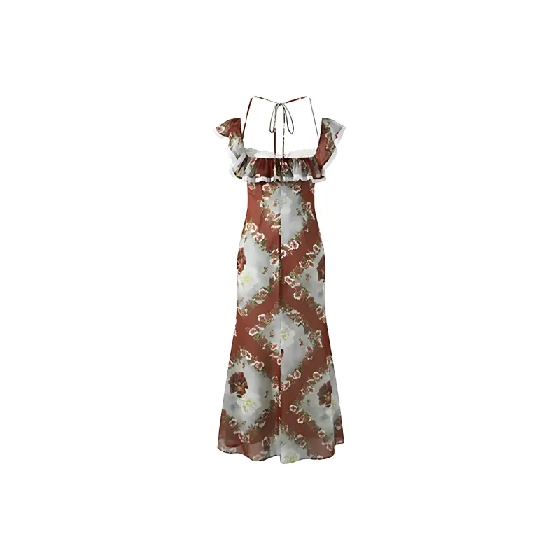 CZMO Slip Dresses Women's Red Flower-1