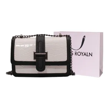LOUIS ROYALN PU Crossbody Bag, Shoulder Bag Women's Black White/Black